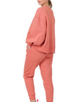 ZENANA Balloon Sleeve Sweatshirt & Sweatpants Set