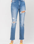 VERVET by Flying Monkey Super High Rise Distressed Straight