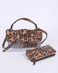 2 In 1 Leopard Print Cleared Bag Set