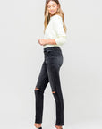 VERVET by Flying Monkey High Rise Distressed Button Fly Ankle Skinny