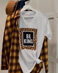 Plus Leopard Be Kind V Neck Softstyle Tee