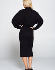 Renee C Sweater Knit Dolman Sleeve Midi Dress