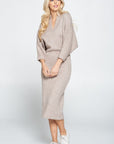 Renee C Sweater Knit Dolman Sleeve Midi Dress