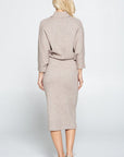 Renee C Sweater Knit Dolman Sleeve Midi Dress