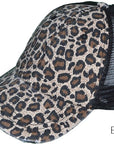 Dani & Em Leopard Messy Bun Hat