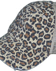 Dani & Em Leopard Messy Bun Hat