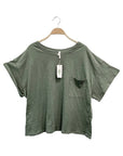 Fabina Pocket Oversized Crop Tee