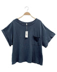 Fabina Pocket Oversized Crop Tee