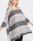 Jade By Jane Tribal Print Oversized Top