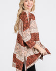 Jade By Jane Tribal Print Oversized Top