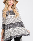 Jade By Jane Tribal Print Oversized Top