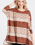 Jade By Jane Tribal Print Oversized Top