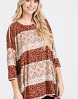 Jade By Jane Tribal Print Oversized Top