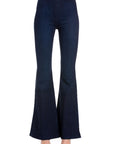 O2 Denim Zipper Back Faded Denim Flares