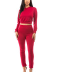 Red Two Piece Pant Set