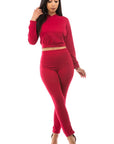 Red Two Piece Pant Set