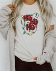 Ho Ho Ho Christmas Lights Crew Neck Tee