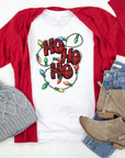 Ho Ho Ho Christmas Lights Crew Neck Tee