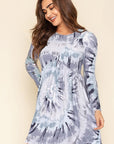 Cross Swirl Tie Dye Mini Dress