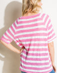 e Luna Striped Front Tie Top