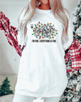 Christmas Lights  Im Fine Crew Neck Tee