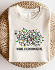 Christmas Lights  Im Fine Crew Neck Tee