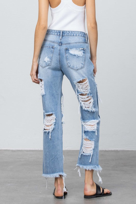 Insane Gene Heavy Destroyed Straight Jeans