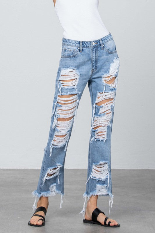 Insane Gene Heavy Destroyed Straight Jeans