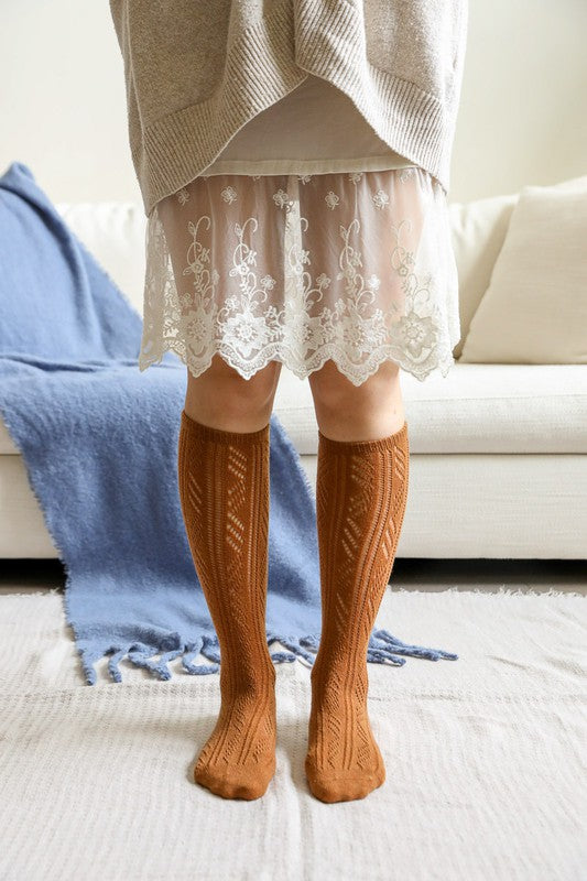 Leto Accessories Classic Knit Calf Socks