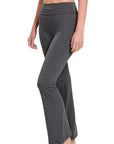 Zenana Cotton Fold Over Yoga Flares - Online Only