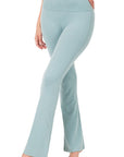 Zenana Cotton Fold Over Yoga Flares - Online Only