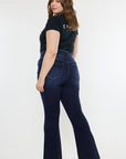 Kan Can USA Plus High Rise Double WB Fray Hem Flare Jeans