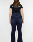 Kan Can USA Plus High Rise Double WB Fray Hem Flare Jeans