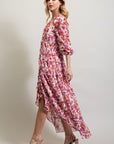 Bohemian Floral High and Low Maxi Dress