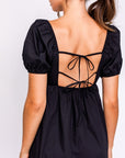 Le Lis Short Sleeve Back Tie Detail Babydoll Dress