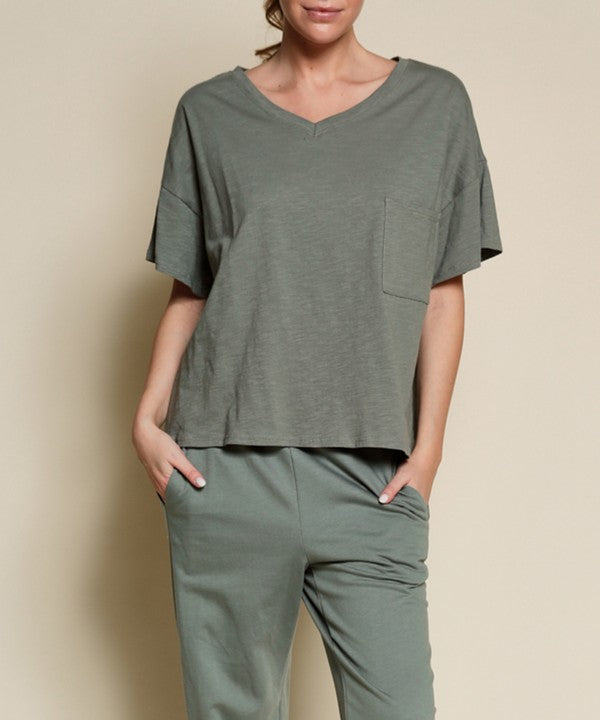 Fabina Pocket Oversize V-Neck