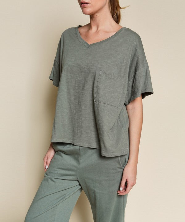 Fabina Pocket Oversize V-Neck