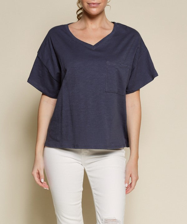 Fabina Pocket Oversize V-Neck