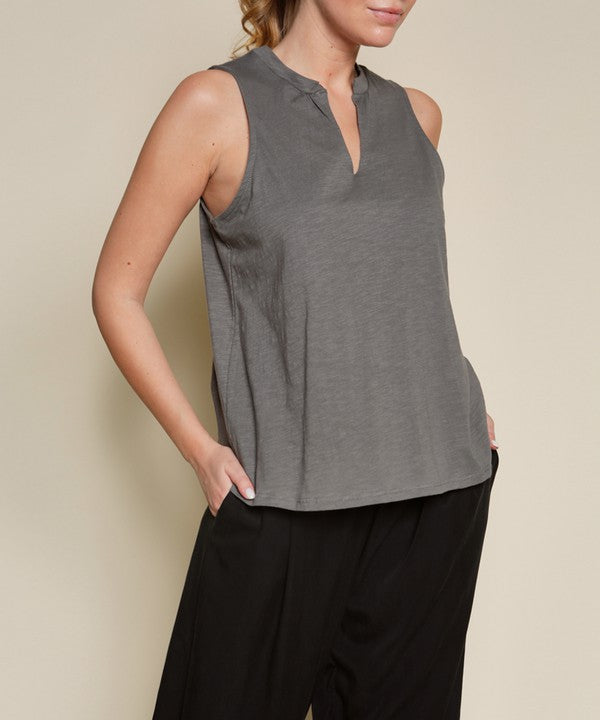 Fabina V-Shape Sleeveless Top