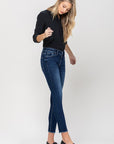 VERVET by Flying Monkey Mid Rise Raw Hem Crop Skinny in Emerson