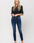 VERVET by Flying Monkey Mid Rise Raw Hem Crop Skinny in Emerson