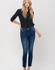 VERVET by Flying Monkey Mid Rise Raw Hem Crop Skinny in Emerson