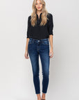 VERVET by Flying Monkey Mid Rise Raw Hem Crop Skinny in Emerson