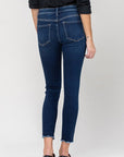 VERVET by Flying Monkey Mid Rise Raw Hem Crop Skinny in Emerson