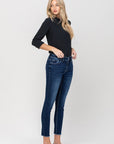 VERVET by Flying Monkey Mid Rise Raw Hem Crop Skinny in Emerson