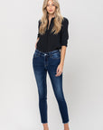 VERVET by Flying Monkey Mid Rise Raw Hem Crop Skinny in Emerson