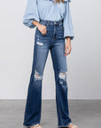 Denim Lab USA High Waist Ripped Flare Jeans