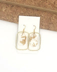 Gold Flake Acrylic Chandelier Earrings