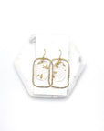 Gold Flake Acrylic Chandelier Earrings