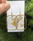 Gold Flake Acrylic Chandelier Earrings